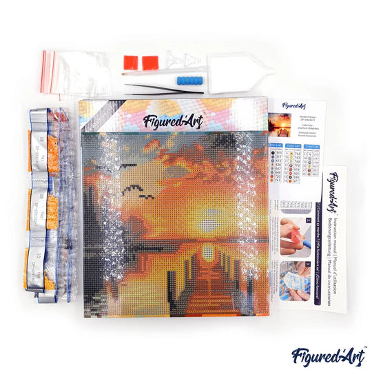 Broderie Diamant sur Châssis "Adorable Chiot Golden Retriever" (25x25cm) – Figured'art