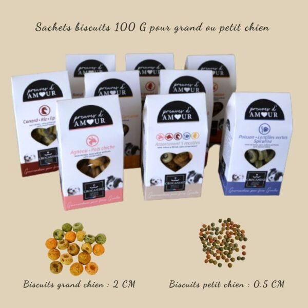 Biscuits Naturels pour Chien Boeuf, Riz et Betterave - Sans Gluten (100g)