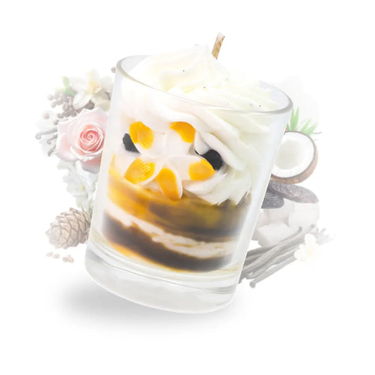 Grande bougie trompe-l'œil parfumée à la vanille "Délice Vanillé" de la KAVERN