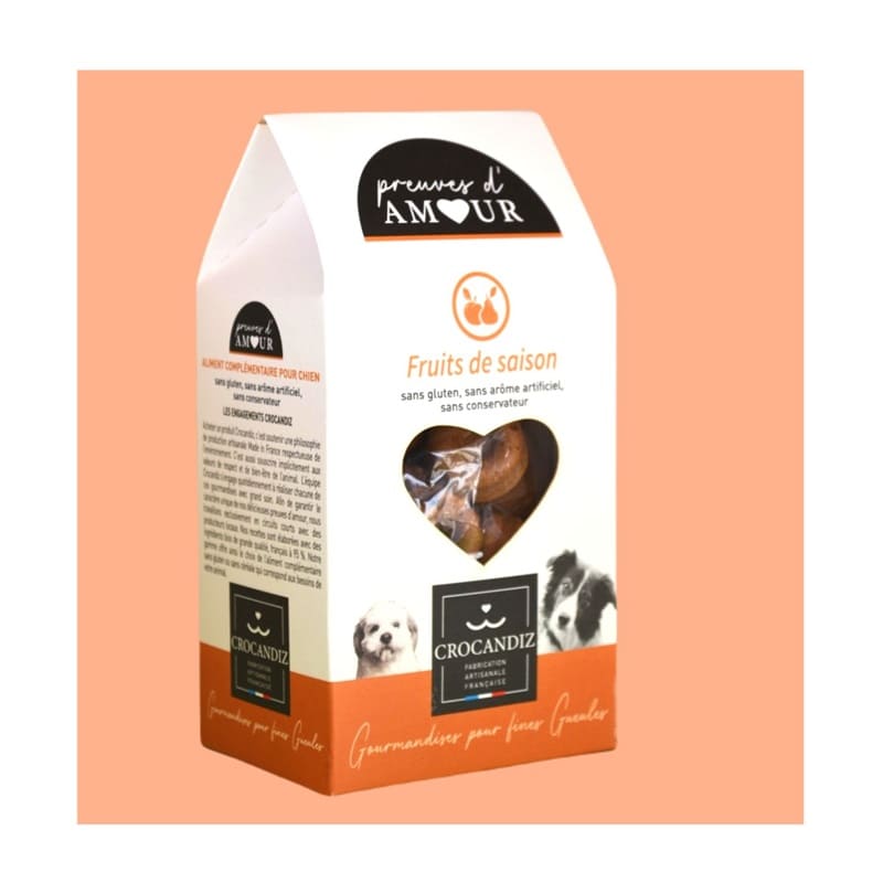 Biscuits Naturels pour Chien Pomme, Poire et Cynorrhodon - Sans Gluten (100g)