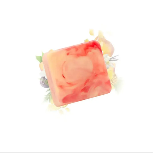 Galet de cire fondant parfumé aux notes estivales d'ananas, pêche et vanille, création artisanale de la KAVERN.