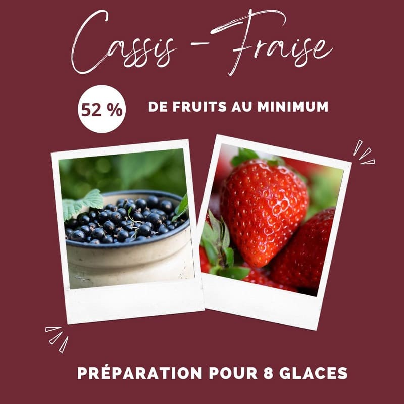 Préparation pour Glace Bio pour Chien - Cassis, Fraise et Betterave