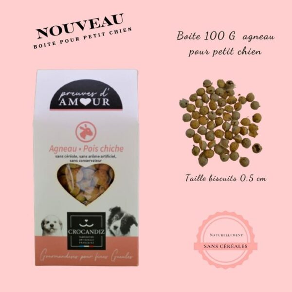 Biscuits Naturels pour Chien Agneau et Lentilles Vertes - Sans Céréales (100g)
