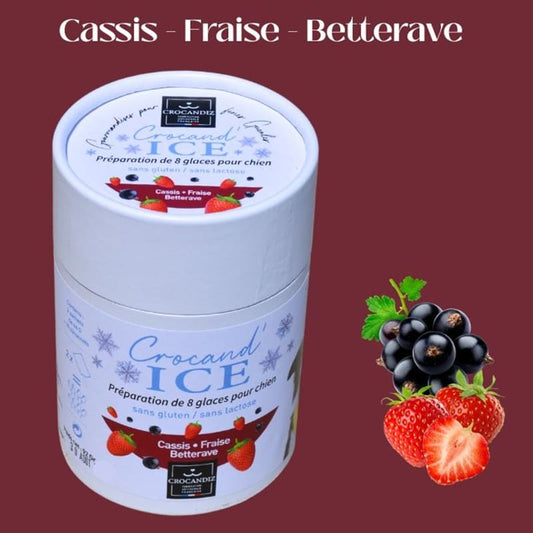 Préparation pour Glace Bio pour Chien - Cassis, Fraise et Betterave