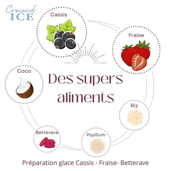 Préparation pour Glace Bio pour Chien - Cassis, Fraise et Betterave